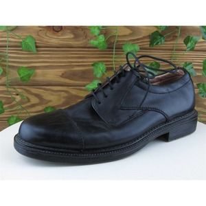 Franco Fortini Sz 10.5 Medium Derby Oxfords Black Leather Men Lace Up‎ Riviera